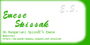 emese spissak business card